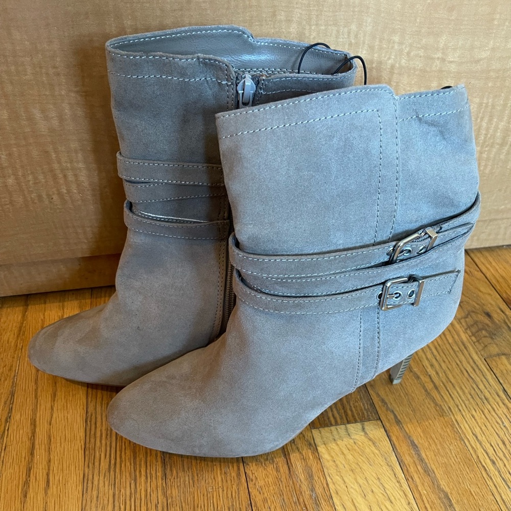 Express Taupe Color Buckle Style Boots